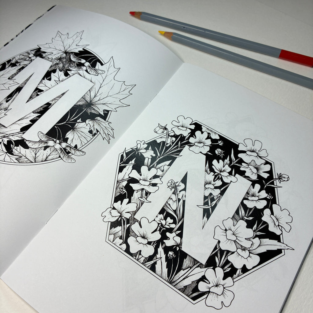 Botanical Alphabet Colouring Book